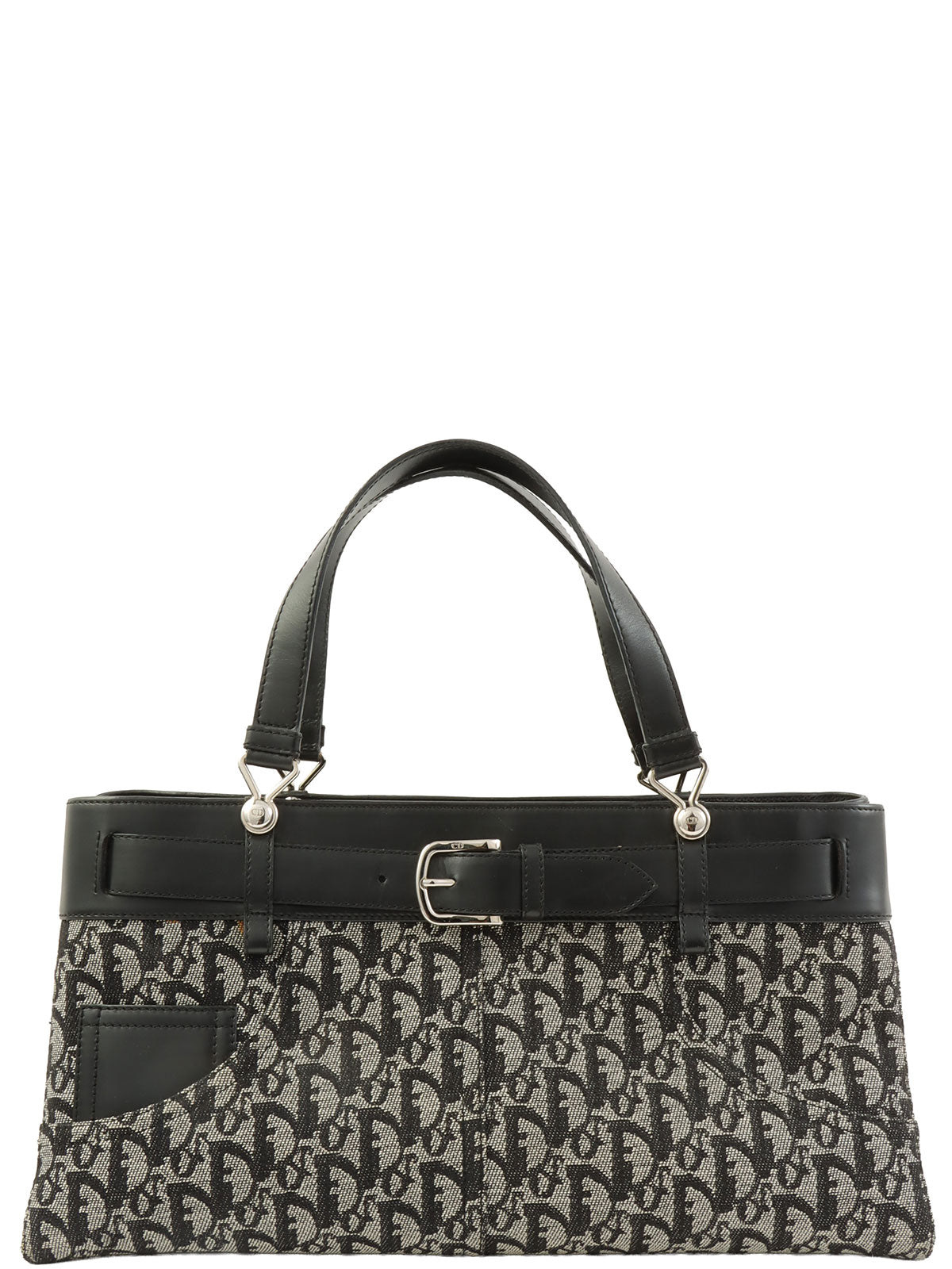 黑色 Trotter 图案手提包