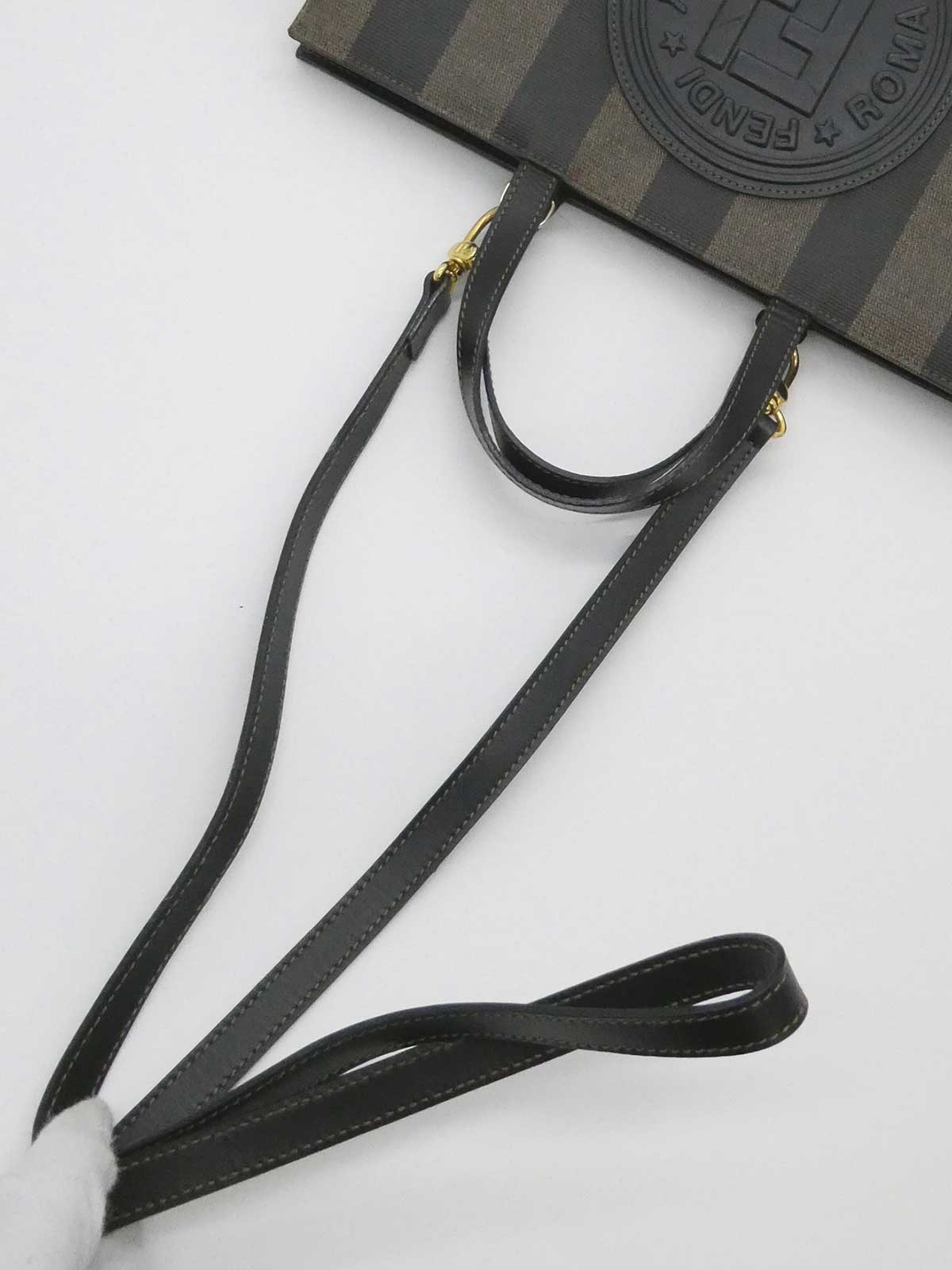 Pecan Pattern Logo Embossed 2-Way Handbag Brown/Black