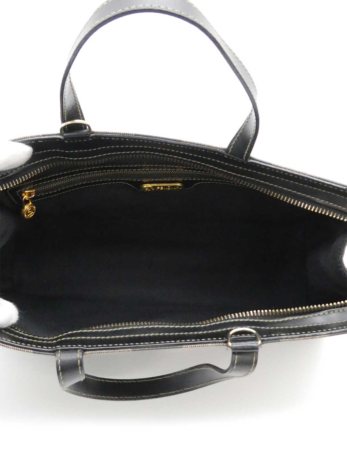 Pecan Pattern Logo Embossed 2-Way Handbag Brown/Black