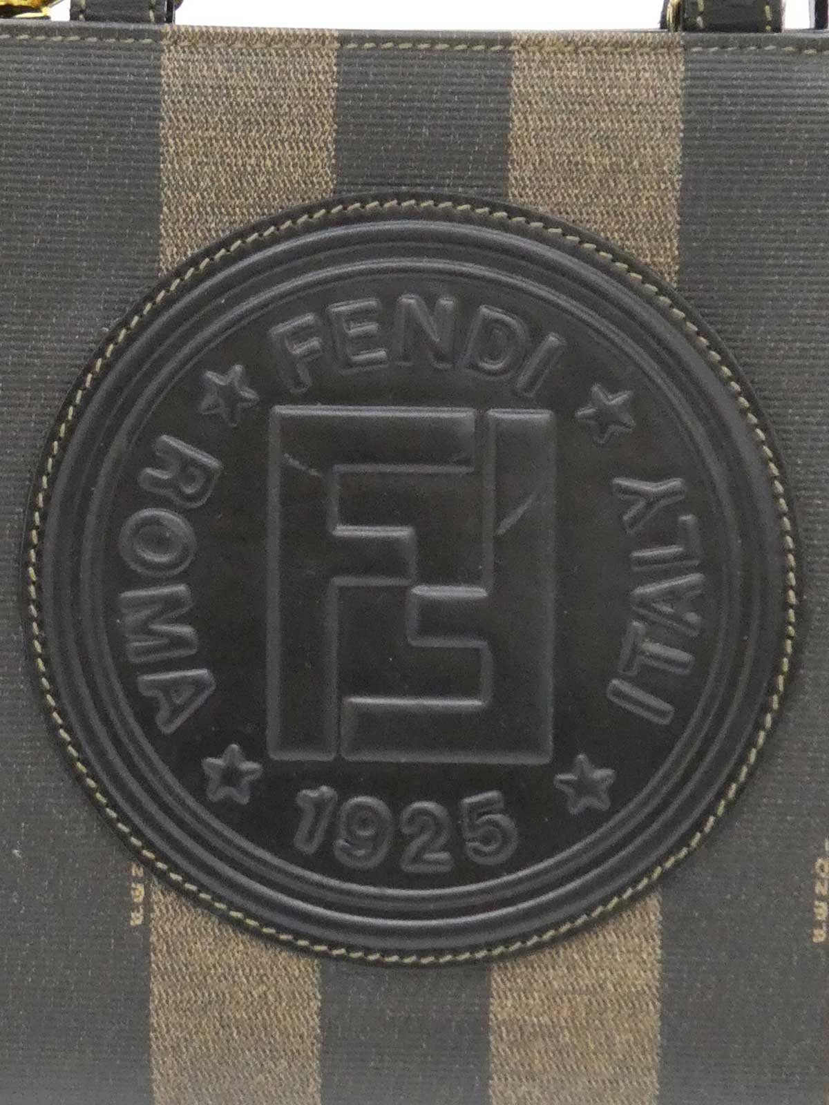 Pecan Pattern Logo Embossed 2-Way Handbag Brown/Black