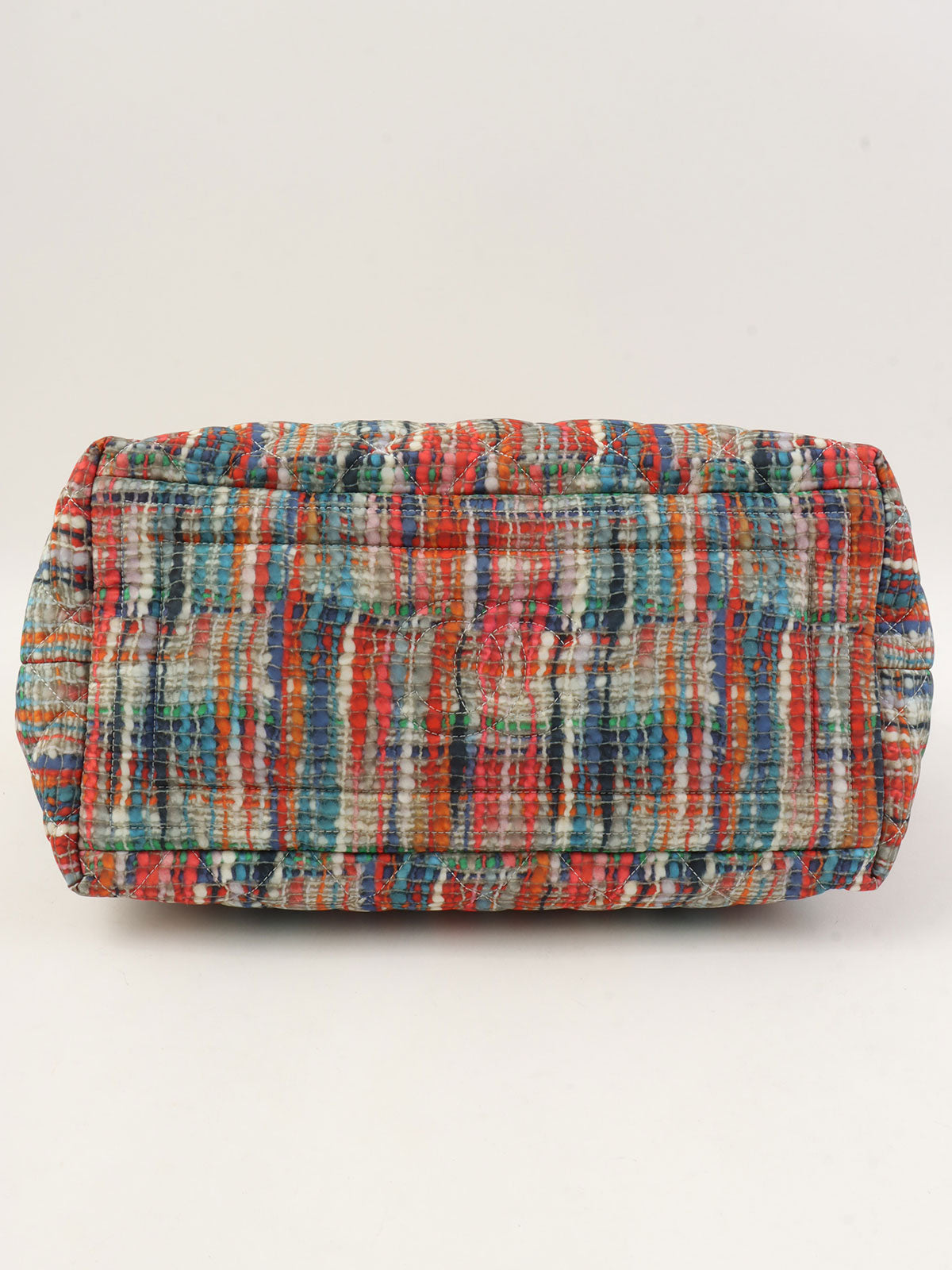 2014款米白色/多色斜纹软呢印花Coco Cocoon手提包