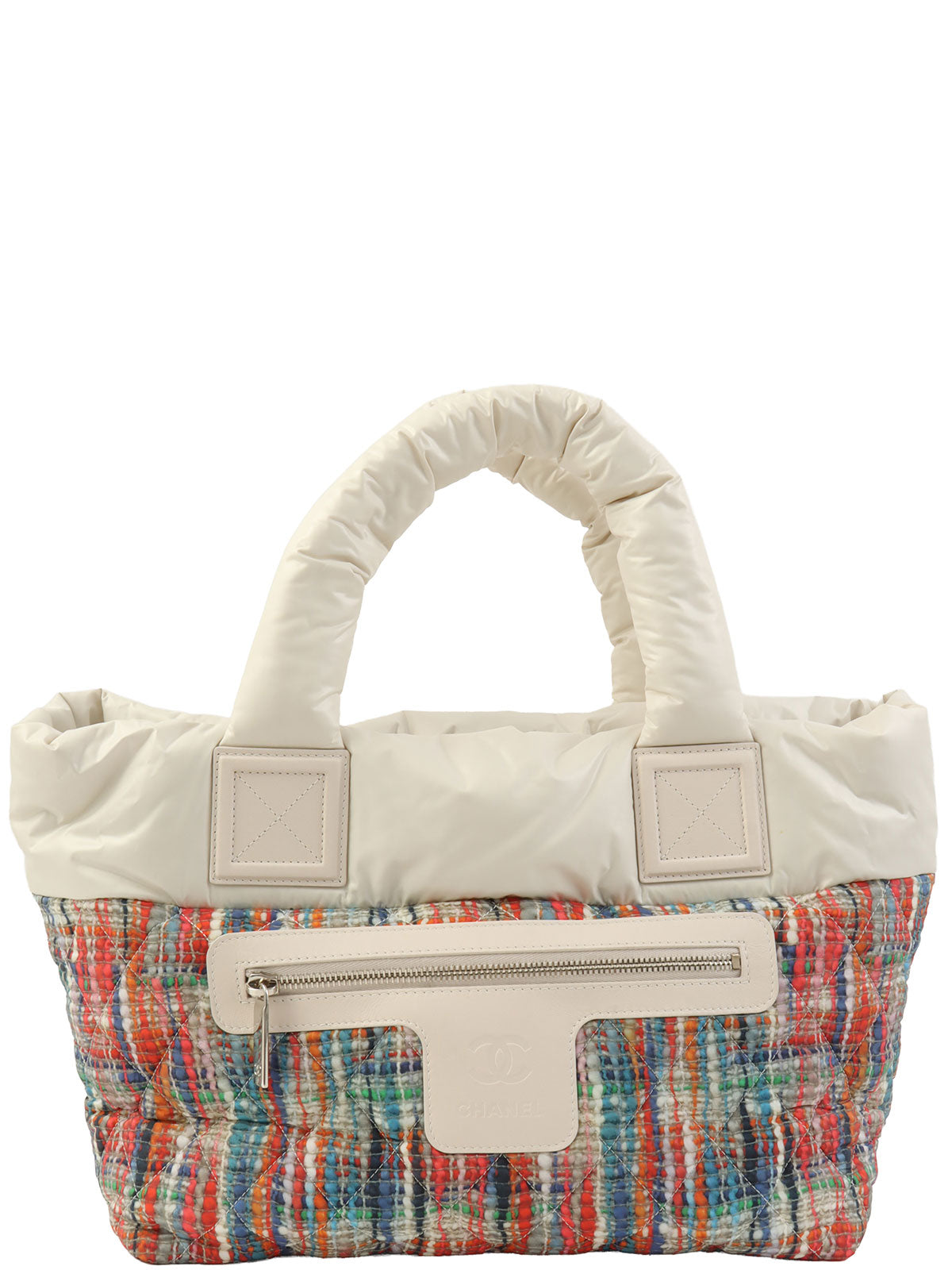 2014款米白色/多色斜纹软呢印花Coco Cocoon手提包