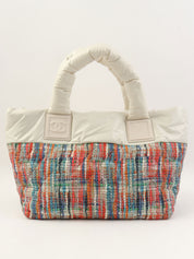 2014款米白色/多色斜纹软呢印花Coco Cocoon手提包