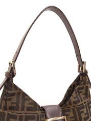 FF Zucca Pattern Shoulder Bag Brown