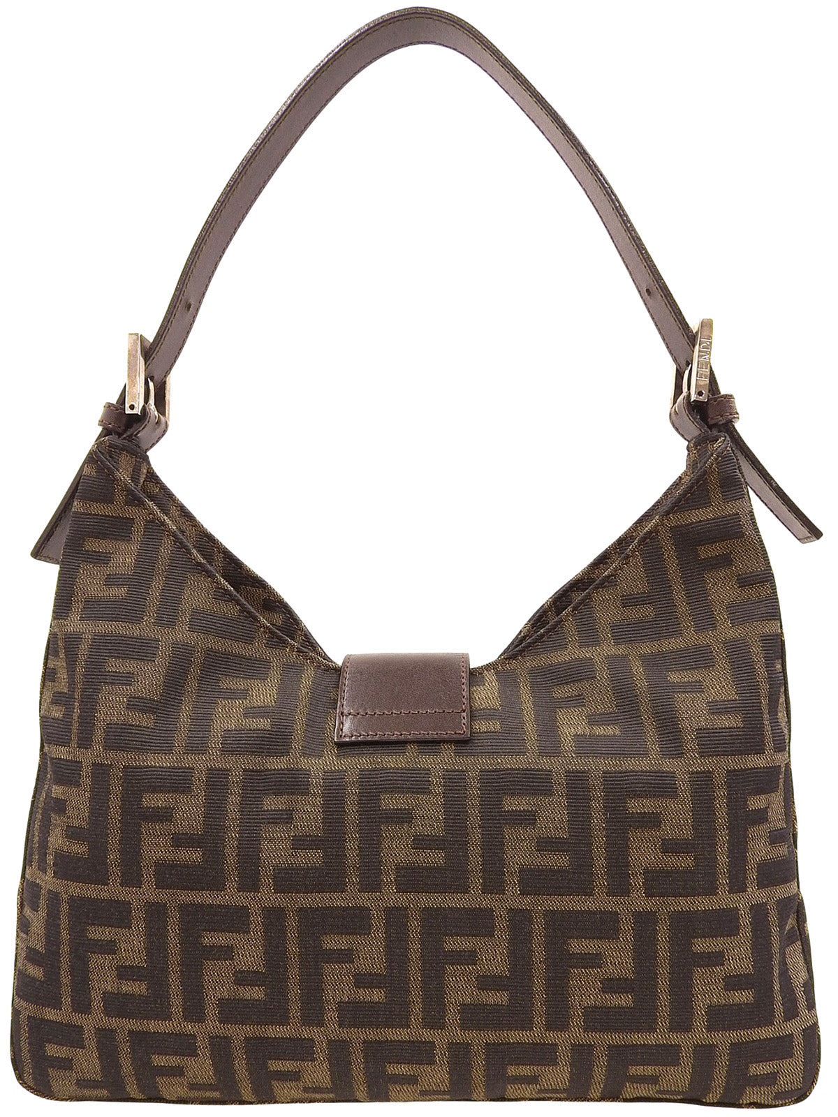 FF Zucca Pattern Shoulder Bag Brown