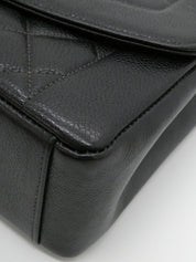 1997年頃製 キャビアスキンダイアナフラップチェーンバッグ25cm ブラック