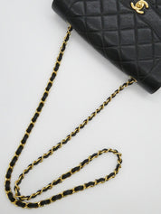 1997年頃製　キャビアスキンダイアナフラップチェーンバッグ25cm　ブラック