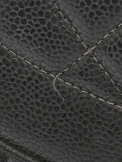 1997年頃製 キャビアスキンダイアナフラップチェーンバッグ25cm ブラック