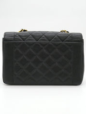 1997 Diana Flap Chain Bag, 25cm, Caviar Skin, Black