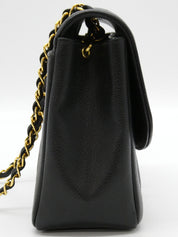 1997 Diana Flap Chain Bag, 25cm, Caviar Skin, Black