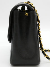 1997 Diana Flap Chain Bag, 25cm, Caviar Skin, Black