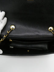 1997年頃製 キャビアスキンダイアナフラップチェーンバッグ25cm ブラック