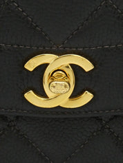 1997年頃製 キャビアスキンダイアナフラップチェーンバッグ25cm ブラック