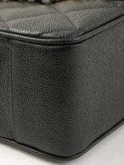 1995 Caviar Skin CC Turnlock Chain Shoulder Tote Bag in Black