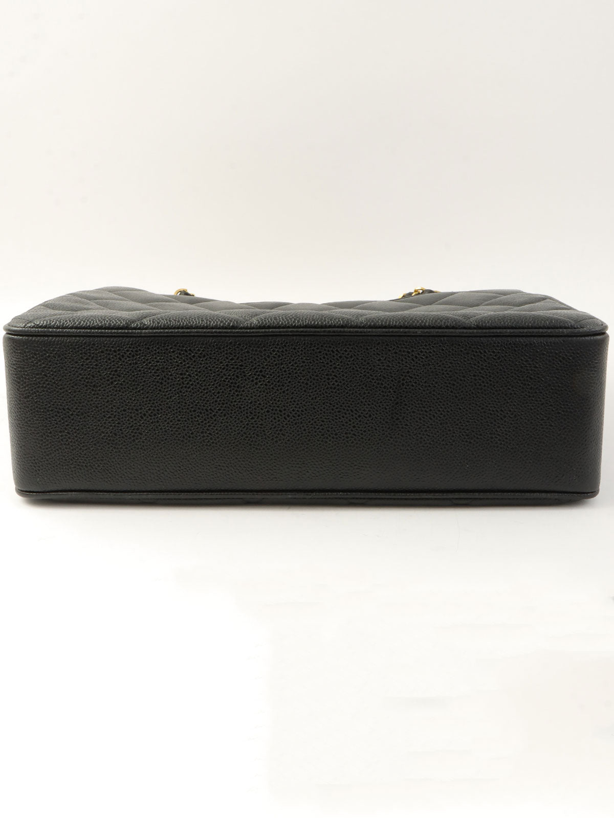 1995 Caviar Skin CC Turnlock Chain Shoulder Tote Bag in Black