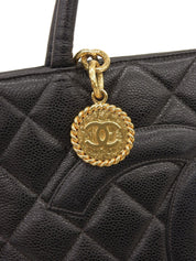 2001年頃製 キャビアスキンCCマークステッチ復刻トートバッグ ブラック