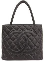 2001年頃製 キャビアスキンCCマークステッチ復刻トートバッグ ブラック