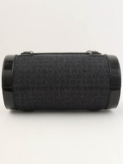 デニムロゴマニアバレルハンドバッグ ブラック