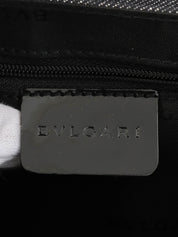 デニムロゴマニアバレルハンドバッグ ブラック