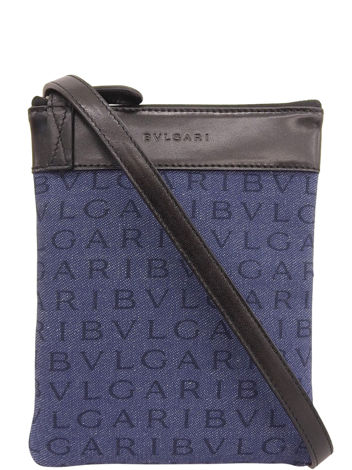 デニムロゴマニアショルダーバッグ ネイビー