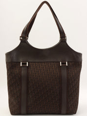 トロッターパターンロゴプレートハンドバッグ　ブラウン