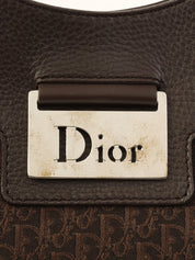 トロッターパターンロゴプレートハンドバッグ　ブラウン