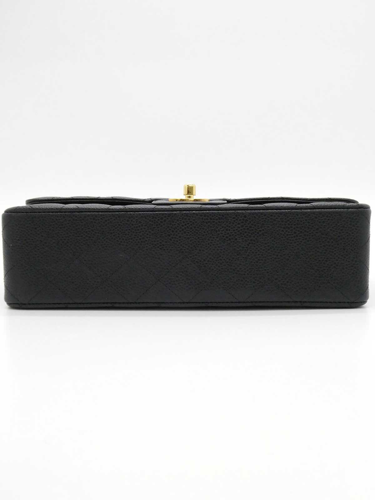 2008年頃製　キャビアスキンクラシックフラップチェーンバッグ25cm　ブラック