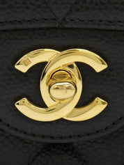 2008年頃製　キャビアスキンクラシックフラップチェーンバッグ25cm　ブラック