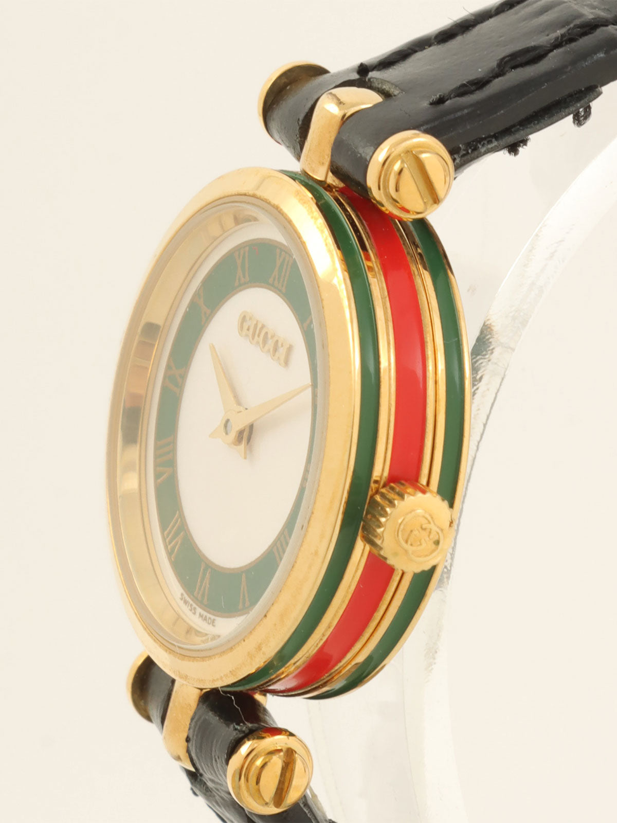 Round Logo Shelly Line Face Watch in Gold/Black/Multicolor
