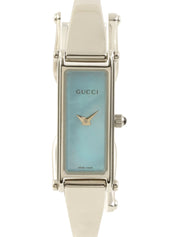 Rectangular watch silver/blue
