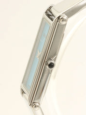 Rectangular watch silver/blue
