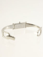 Rectangular watch silver/blue