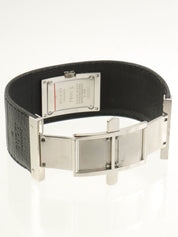 スクエアレザーバングルウォッチ ブラック