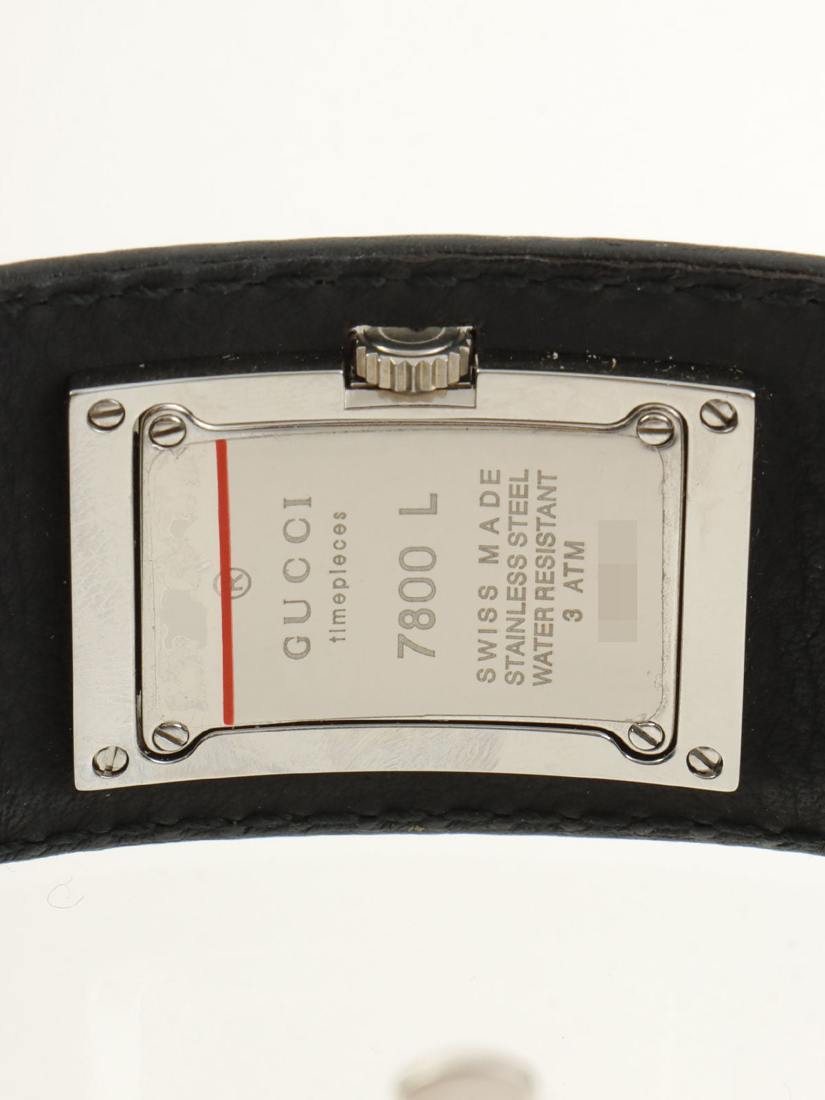 スクエアレザーバングルウォッチ ブラック