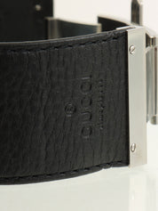 スクエアレザーバングルウォッチ ブラック