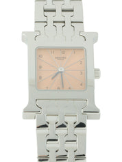 Hウォッチ　シルバー/サーモンピンク