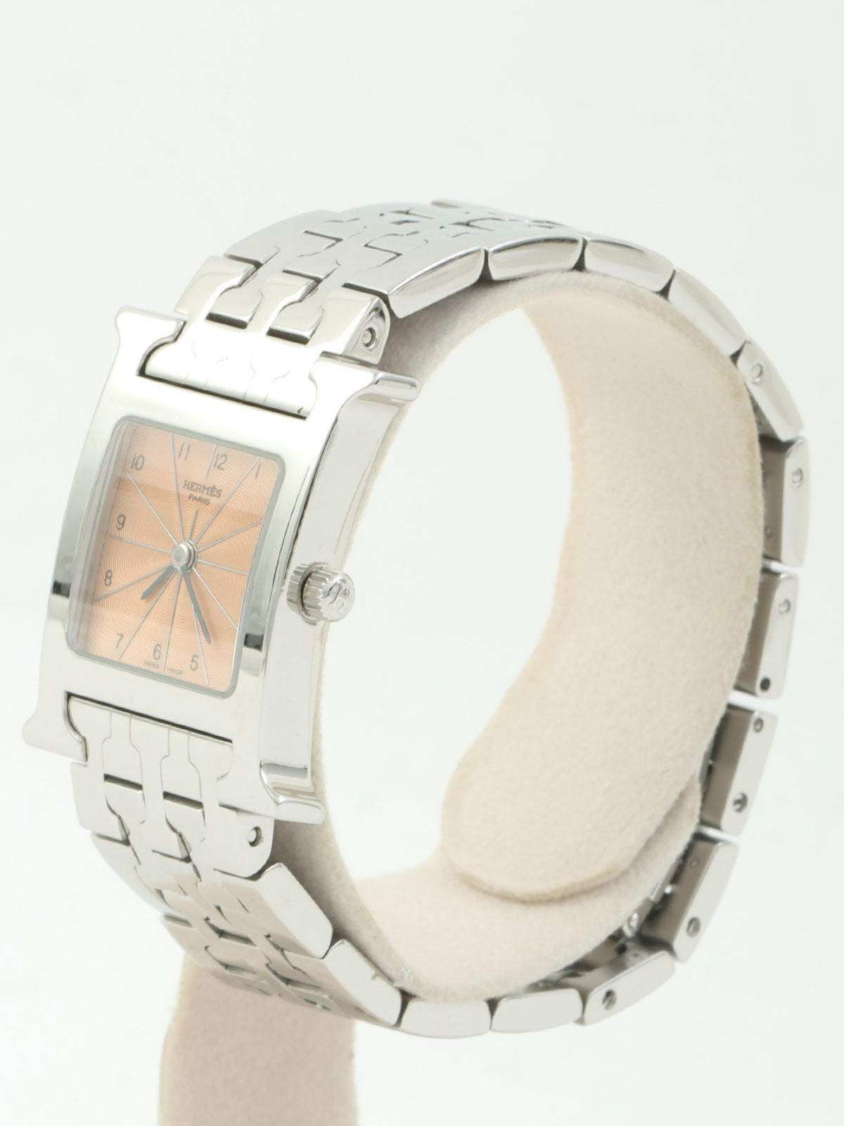 Hウォッチ　シルバー/サーモンピンク