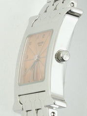 Hウォッチ　シルバー/サーモンピンク