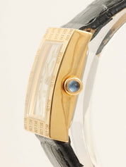 鳄鱼方形Logo腕表，黑/金