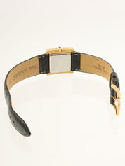 鳄鱼方形Logo腕表，黑/金