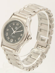 Round Logo Face Watch Silver