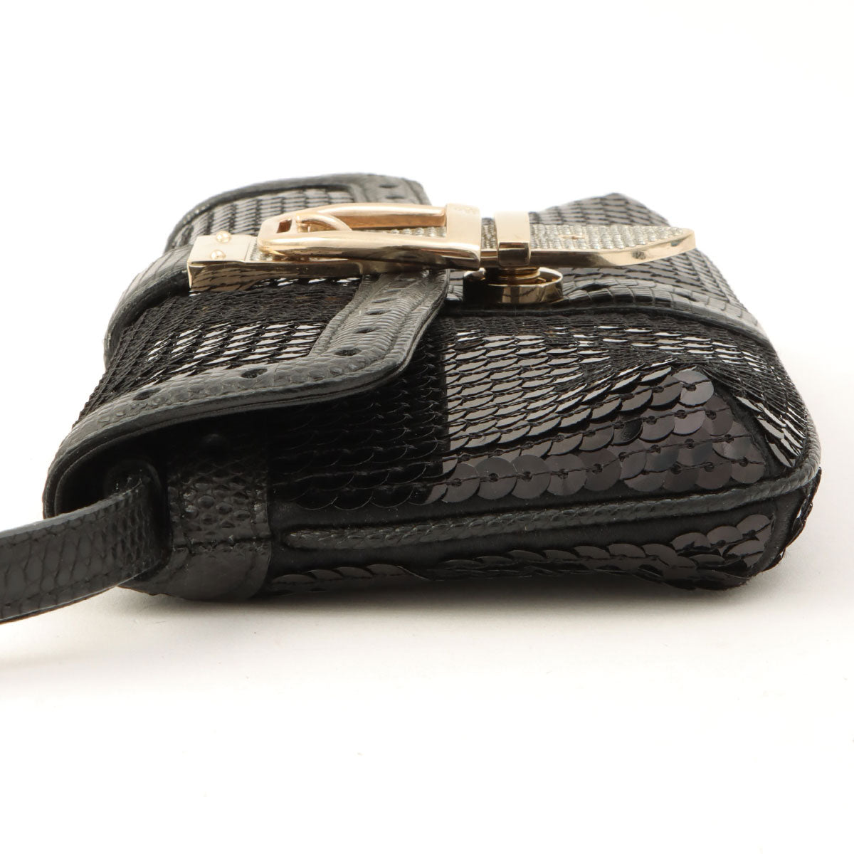 Rhinestone Sequin Clutch Bag Black