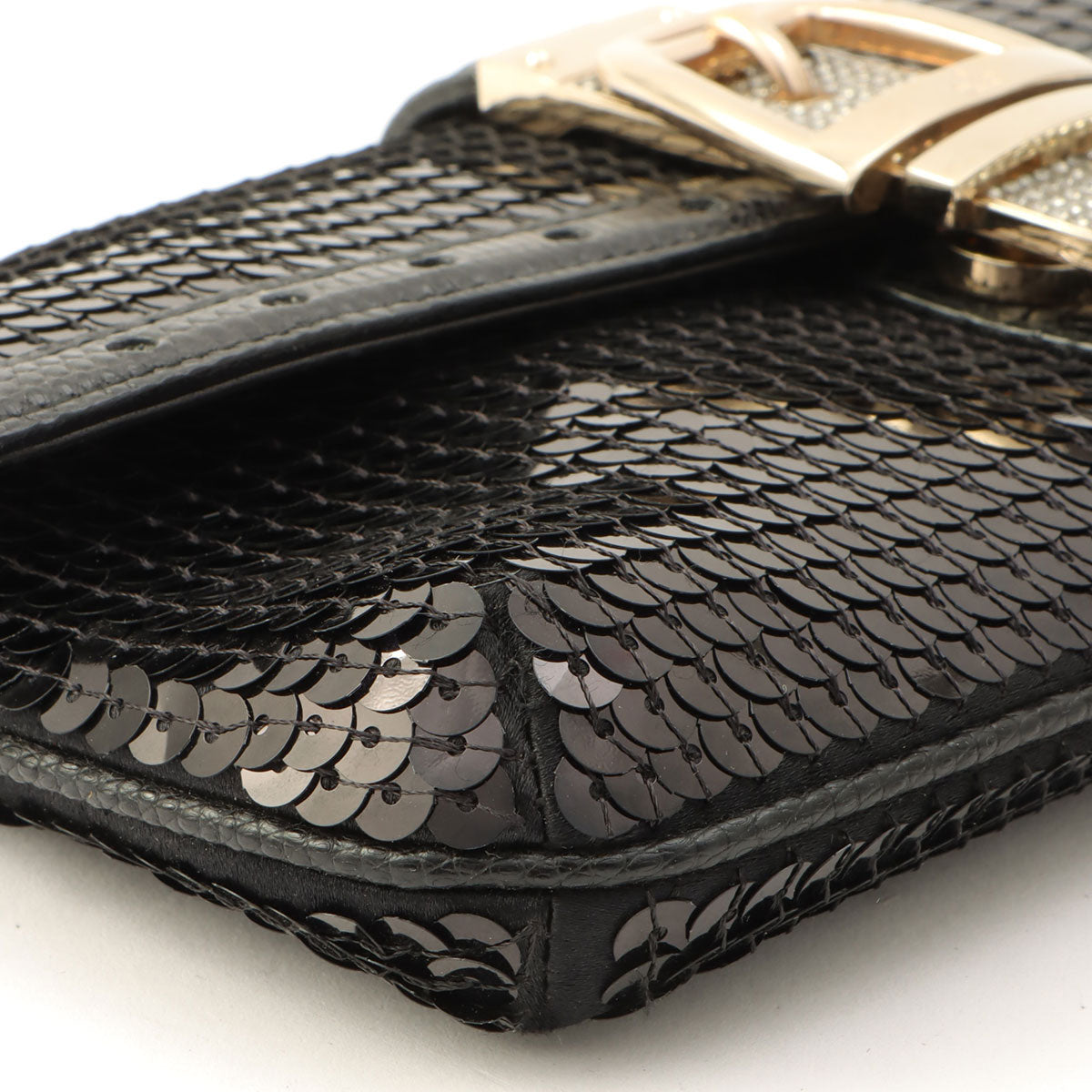 Rhinestone Sequin Clutch Bag Black