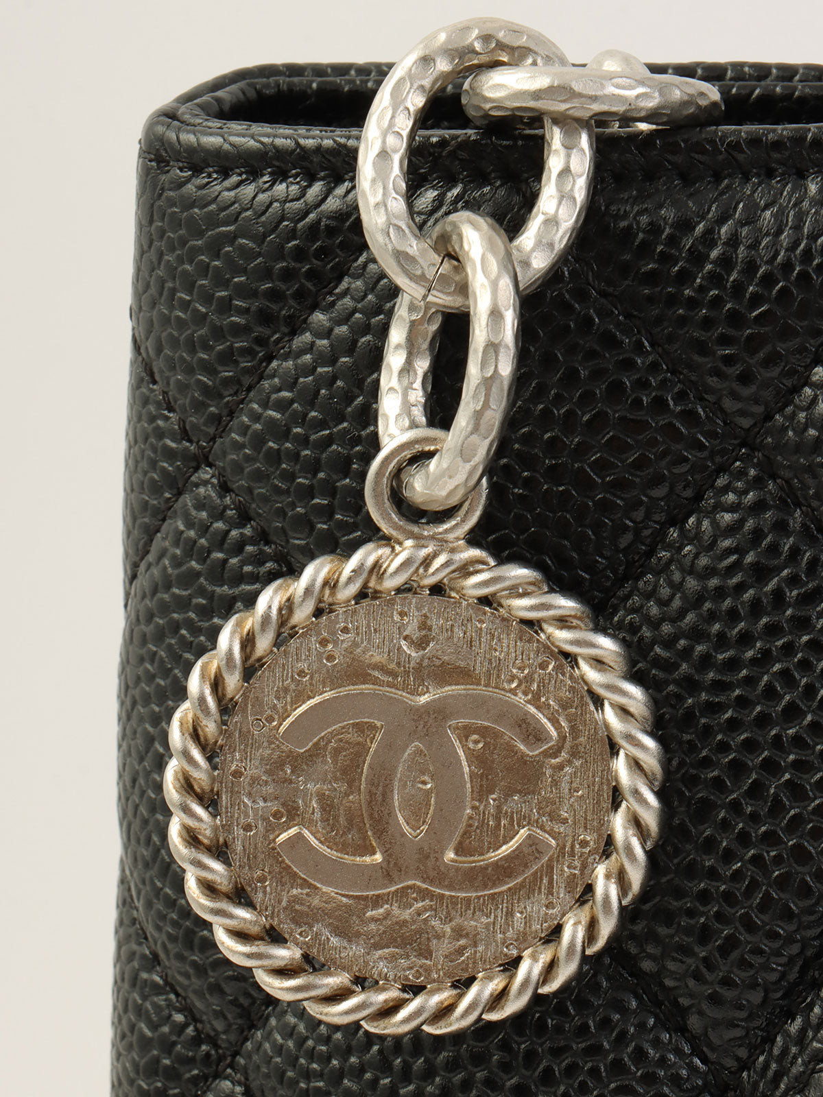 Circa 2000 Caviar Skin CC Mark Stitch Reprint Tote Bag Black