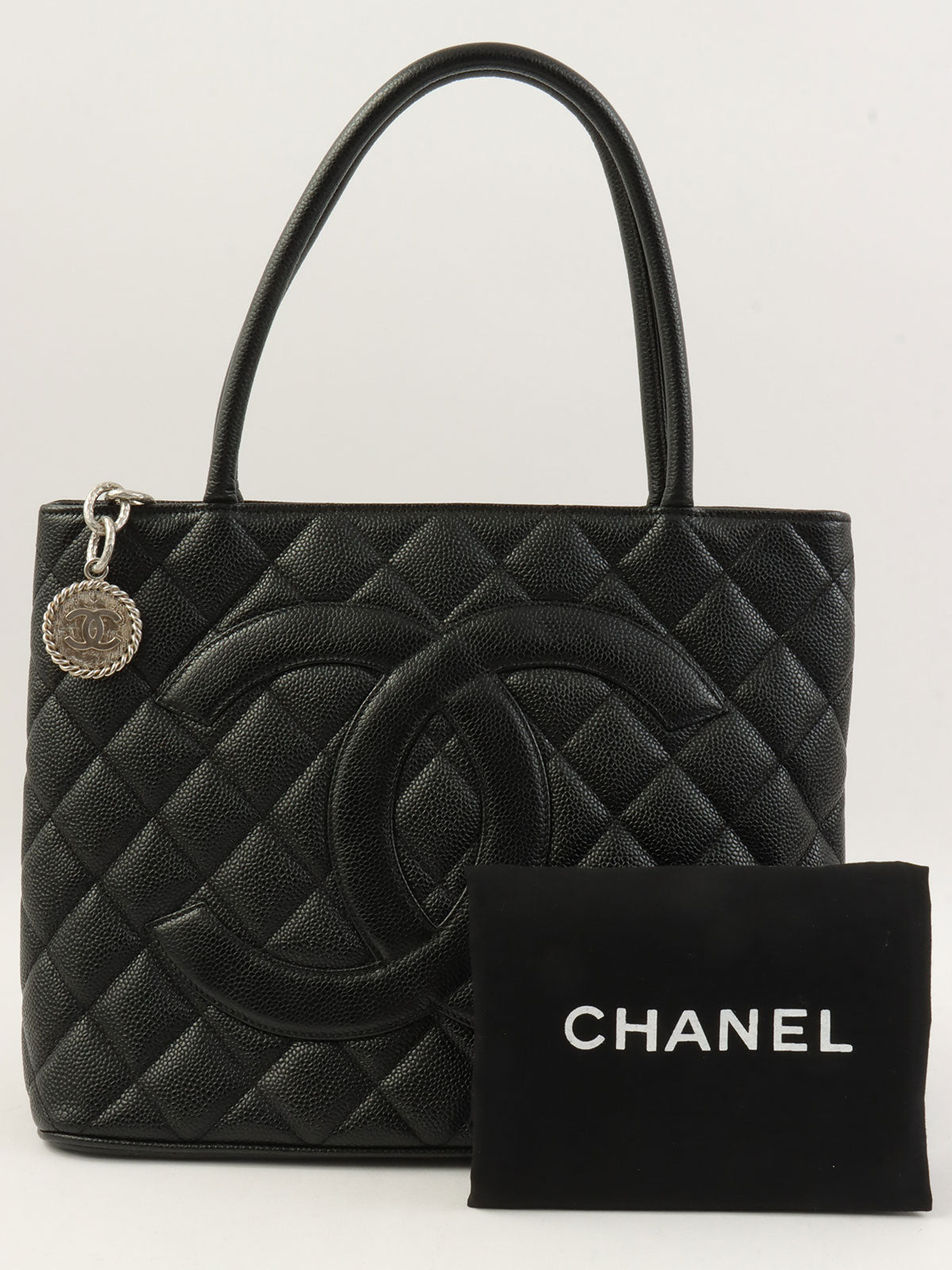 Circa 2000 Caviar Skin CC Mark Stitch Reprint Tote Bag Black