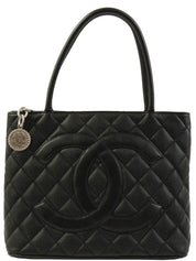 Circa 2000 Caviar Skin CC Mark Stitch Reprint Tote Bag Black