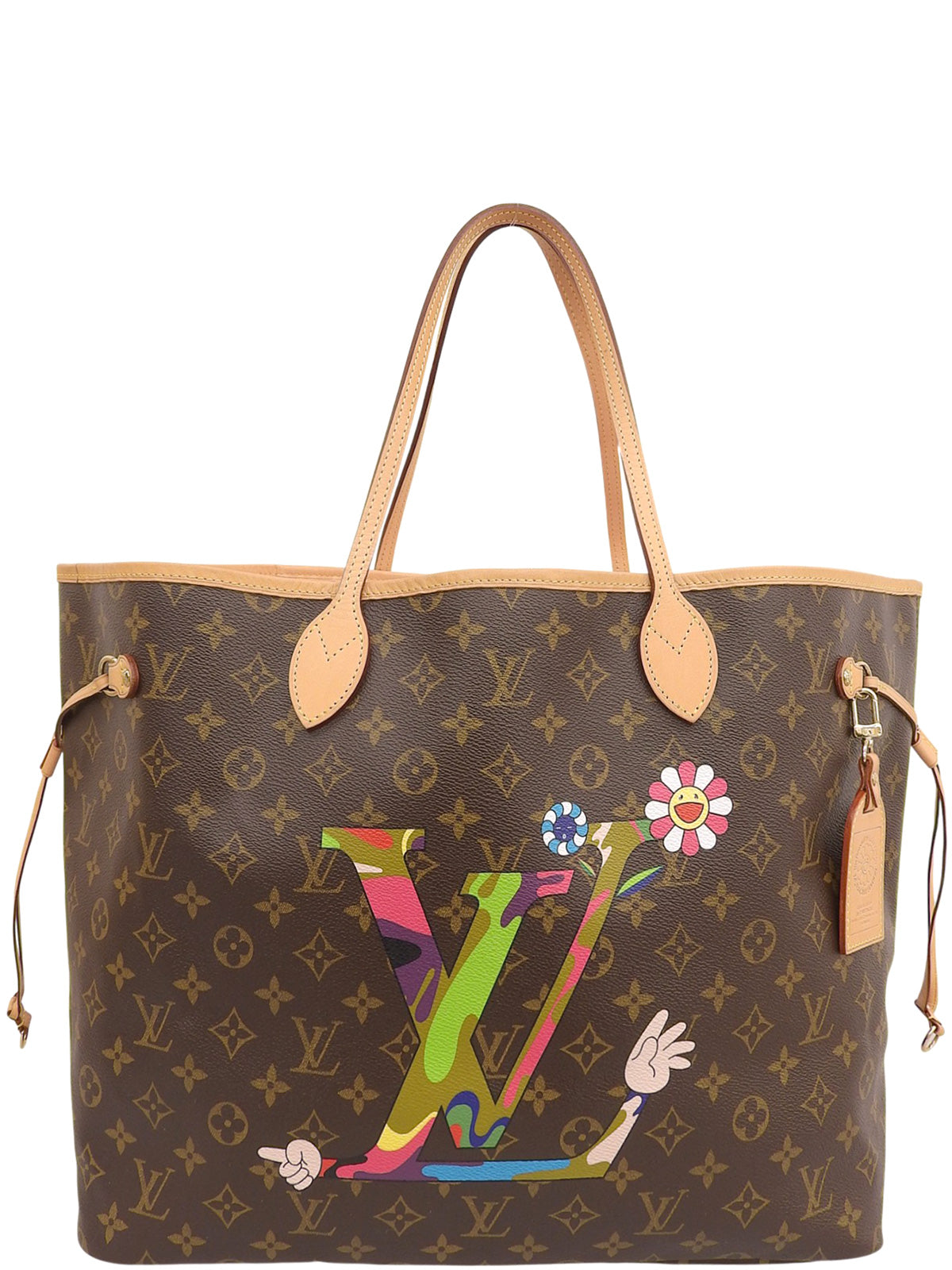 2007年製 村上隆コラボレーションモノグラムキャラクテールネヴァーフルGM ブラウン/マルチカラー