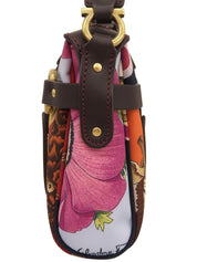 レオパードパターンガンチーニプレートショルダーバッグ マルチ/ブラウン