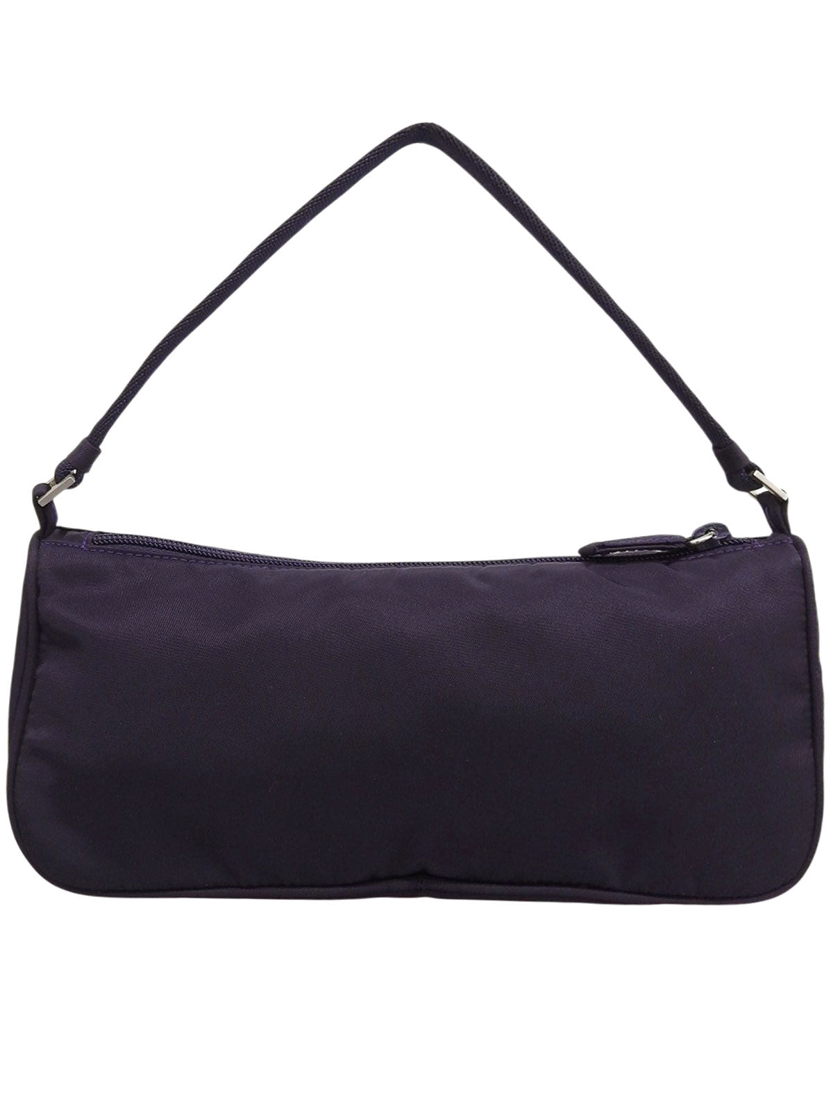 Purple nylon logo plate mini handbag