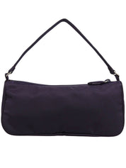Purple nylon logo plate mini handbag